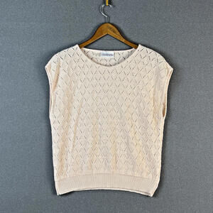 Vintage Pullover Sweater Vest Women's Small Apricot School Preppy Academia READ*